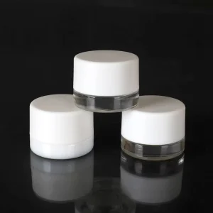 Round Clear Glass Concentrate Jars 5ml 7ml 9ml 1g 1.5g 2g with Child Resistant Screw Lids