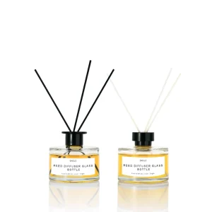 Round Clear Glass Reed Diffuser Bottle 100ml with Fragrance Jar for Home Decor and Aromatherapy