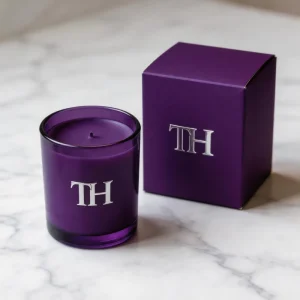 Round Clear Purple 8oz 10oz 12oz Empty Glass Candle Jars with Lids and Boxes