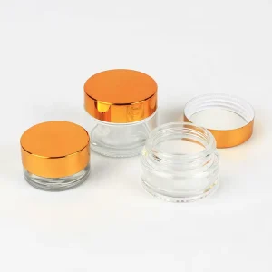 Round Clear and Amber Glass Cosmetic Facial Cream Jars