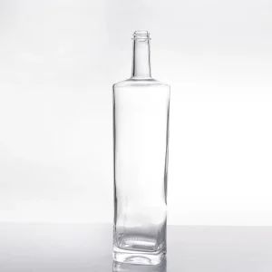 Round Empty Flint 200ml 375ml 500ml 750ml 1L Vodka Glass Bottles With Cork For Whisky Gin Tequila Wine Liquor