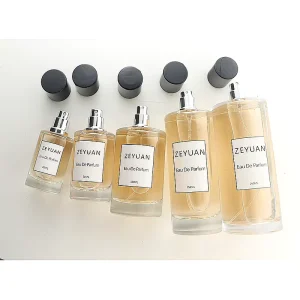 Round Empty Glass Perfume Spray Bottles 30ml 50ml 100ml 150ml 250ml with Lid
