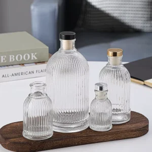 Round Empty Wine Glass Bottles 40ml 100ml 200ml with Rubber Stoppers