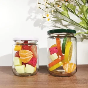 Round Food Grade 6oz 10oz 13oz Airtight Hermetic Pickle Canning Jam Glass Storage Jar with Metal Lid