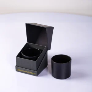 Round Glass 4oz 8oz 10oz Black Candle Jars with Lids and Boxes
