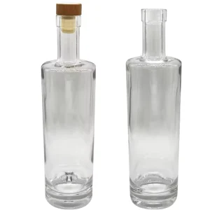 Round Glass Bottle 500ml 750ml 1000ml for Whisky Vodka Tequila and Brandy with Cap