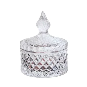 Round Glass Candle Jar with Lid