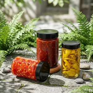Round Glass Canning Jar 200ml 250ml 500ml 750ml Honey Jam Sauce Peanut Butter Glass Container with Tinplate Lid