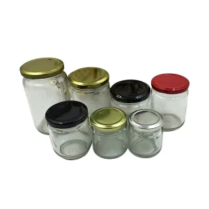 Round Glass Canning Jar for Sugar, Oil, Food, Cookies, and Honey