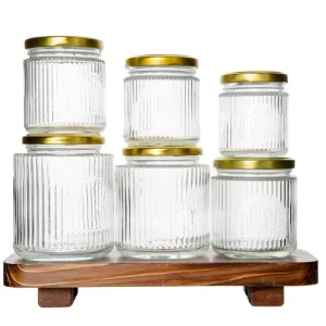 Round Glass Canning, Salsa, Salad, Jelly, Jam and Honey Jars with Metal Lids