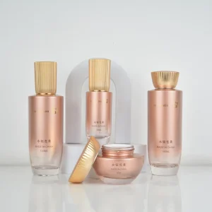 Round Glass Cosmetic Bottles and Jar Set, 50g 40ml 100ml 120ml, Skincare Packaging