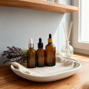 Round Glass Dropper Bottles for Cosmetics and Essential Oils, 5ml 10ml 15ml