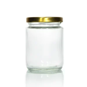 Round Glass Food Container Jar with Lid for Honey Jam and Jelly