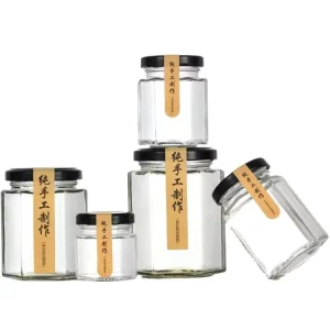 Round Glass Jar with Metal Lid 100ml 500ml Food Storage Packages Screw Cap 150ml 180ml 220ml 280ml 380ml 750ml Sizes Available