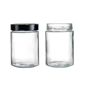 Round Glass Mason Jars with Airtight Lids for Jam and Honey Storage