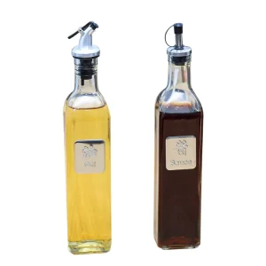 Round Glass Olive Oil and Vinegar Cruet 100ml 250ml 500ml 1000ml