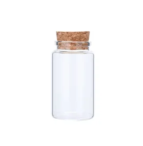 Round Kitchen Glass Spice Jar 120ml with Cork Lid Food-Grade Thickened Glass