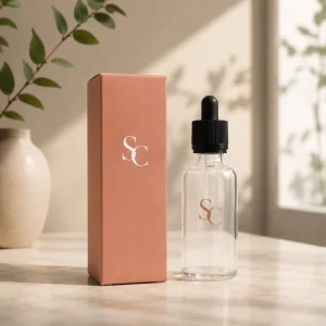 Round Shape Glass Dropper Bottles 15ml 30ml 50ml for Cosmetic & Essential Oil with Silk Screen Printing Glass Bottle
