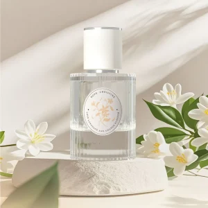 Round Shape Matte Paper Floral Printing Self Adhesive Glass Bottle Custom Label Perfume
