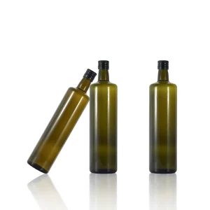 Round Square Antique Marasca Glass Olive Oil Bottle 250ml 500ml 1000ml with Press Machine