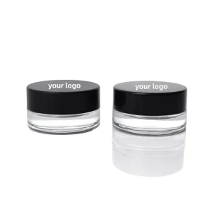Round Thickened Empty Glass Jars 5ml for Storing Concentrated Cosmetics Tobacco with Plastic Screw Caps