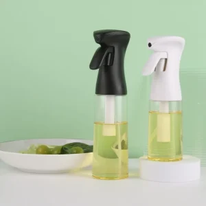 Round Transparent Plastic Kitchen Oil Control Spray Bottle