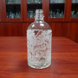 Round White Label Liquor Gin Vodka Glass Bottle 350ml