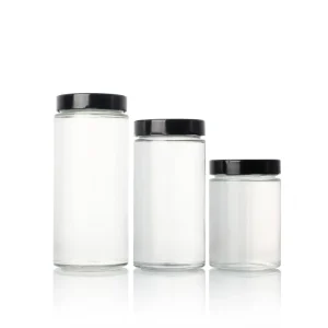 Round Wide Mouth Airtight Glass Mason Jar with Split-Top Lid for Canning Honey and Food Storage