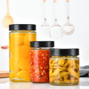 Round Wide Mouth Honey Canning Jam Pickle Glass Jars with Tinplate Lid