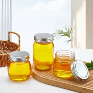 Round square 150ml 250ml300ml 380ml 500ml 750ml 1000ml Glass Mason Jars Without Handle With Metal Canning Lid