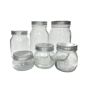 Round square 250ml 380ml 750ml 1000ml Glass Mason Jars 500ml Without Handle with Metal Canning Lid