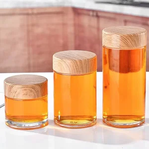 Ru Star Clear Round Glass Bottle Glass Honey Jars Packaging Canning Jar Glass Jam Jar With Screw Cap