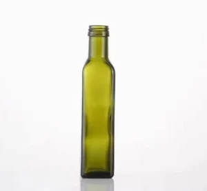 SK2602 Square Dark Green Glass Bottle 500ml Food Grade Cooking Wine and Oil Vinegar Packaging Easy Open End