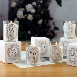 Scented Candles in Glass Jars for Valentine’s Day and Wedding Souvenirs, Custom Logo