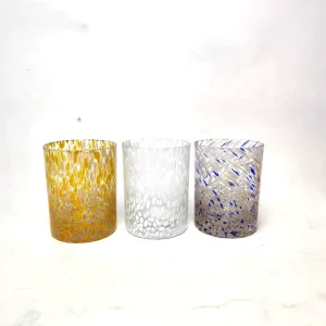 Scented Colorful Leopard Pattern Glass Candle Container