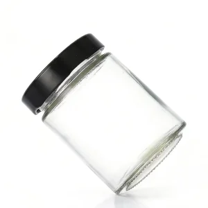 Screen-Printed Recyclable Wide-Mouth Airtight Glass Jars for Jams and Honey with Metal Caps
