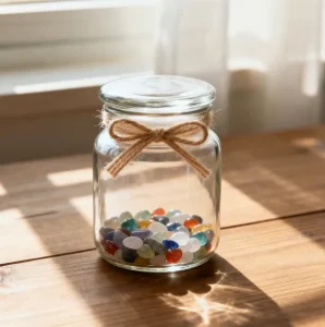 Screw top Transparent Minimalist Glass Jars Used for Storage and Decoration