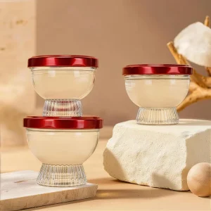 Sealed Food Storage Jars with Screw Caps for Honey Bird’s Nest Jam Pudding Yogurt and Candy