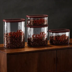 Sealed Glass Pot for Coffee Powder and Bean Storage