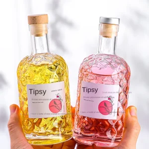 Sealed Transparent Glass Wine Bottles for Red White and Fruit Wine Storage