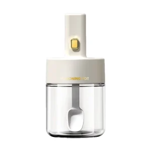Seasoning Jar with Integrated Spoon Lid Household Kitchen Oil Pot