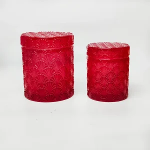 Shaped Clear Glass Candle Jars, 8 oz 10 oz, with Glass Lids and Box