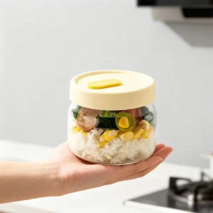 Silicone Oem Borosilicate Glass Food Container Glass Lunch Box With Leakproof Lid to Prevent Leakage