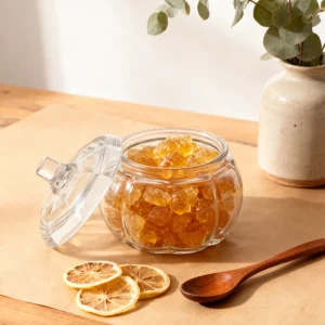 Simple Glass Pumpkin Jar with Lid for Candy Storage