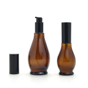 Single Gourd Cosmetic Bottle 10ml 20ml 30ml 50ml 100ml Glass Serum Bottle with Pump Cap