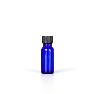 Sishang Blue Round Boston Glass Vial Light blocking 15ml Cosmetic Bottle with Lids for Beauty Skincare Essential Oil China