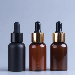 Skin Care Serum Cosmetic Packaging PE Plastic Dropper Bottles 15ml 30ml Custom Color OEM ODM Available Round Shape