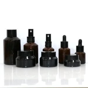 Skincare Amber Glass Dropper Bottle Set, 1oz Oil and Lotion Containers