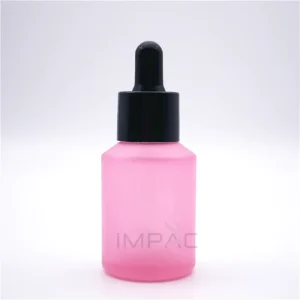 Skincare Cosmetic Oil 30ml Frosted Pink Glass Serum Dropper Bottle