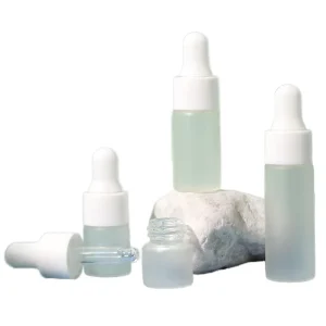Small Capacity Round Glass Essential Oil Cosmetic Essence Liquid Bottle with Dropper Screen Printed logo